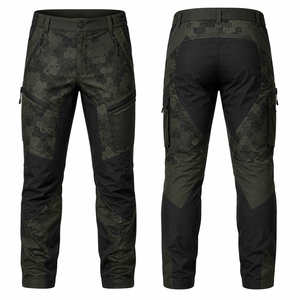 Pantalon de chasse imperméable pour homme MEGAMAPLE, camouflage, softshell, respirant, polyester, vêtements d'extérieur, style automne, imprimé géométrique - Product Image 1
