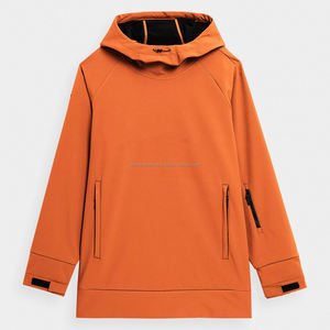 Veste Softshell d'Hiver de Haute Qualité pour Hommes Style High Street Capuche Orange Polaire Laine Tricoté Lettre Personnalisée Plus Size Outdoor - Product Image 1