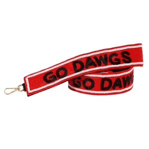 Top Trending Popular <b>Red</b> & Black Beaded University Gameday Clear Bag Straps Custom Go Dawgs Style Fully Customized Straps Sizes - Product Image 1