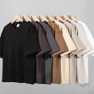 Custom Heavyweight 240gsm Over Sized Cotton Dtg Printing Boxy Fit Drop Shoulder <b>Tshirt</b> Cropped Boxy t Shirt Men - Product Image 4