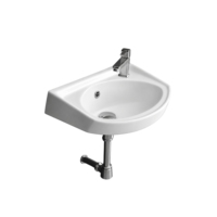 Robinet mural triangulaire en chrome à trou unique avec égouttoir, design minimaliste, facile à nettoyer, garantie 5 ans, pour lavabo de salle de bain