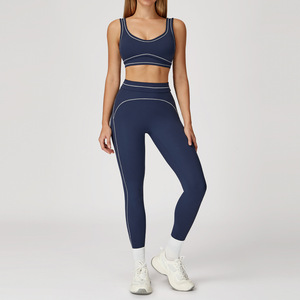 Vente directe usine – Nouveaux ensembles soutien-gorge et shorts de sport de luxe pour femmes, respirants, séchage rapide, pour l'entraînement et le fitness - Product Image 3