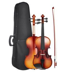 Ensemble de violon 4/4 taille adulte avec étui rigide, colophane, archet et cordes supplémentaires pour débutants et étudiants - Product Image 1