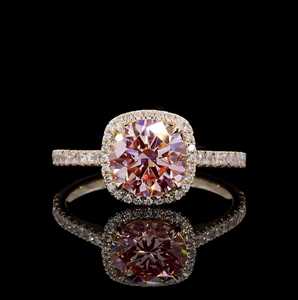 Anillo de Diamante Cultivado en Laboratorio de Primera Calidad, 3 CT, Rosa, VS1, Certificado por IGI, Oro Amarillo de 14K, Chapado en Rodio, Estilo Vintage, Elegante Anillo de Compromiso - Product Image 1