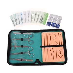 Kit de pratique de suture chirurgicale avec coussin de pratique des plaies en silicone, ensemble complet d'instruments médicaux, porte-aiguille, forceps, ciseaux - Product Image 6