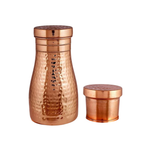 Handcrafted Embossed Floral Copper <b>Bottle</b> <b>750</b> <b>ml</b> Mirror Polish Shoulder Leak Proof Ayurvedic Drinkware - Product Image 3