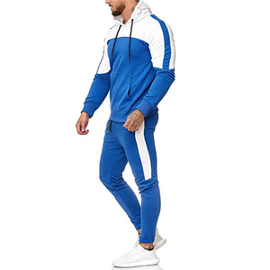Sudadera con Capucha para Hombre, Azul y Blanco, 100% Algodón, Manga Larga, Bolsillos Laterales, Ropa Deportiva Informal, Transpirable - Product Image 1