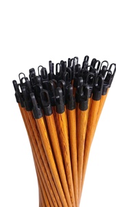 ด้ามไม้กวาด MIT ทำจากไม้ยูคาลิปตัส ทนทาน พร้อมหัวเกลียว PVC  รักษาสิ่งแวดล้อม ใช้งานหนัก สำหรับทำความสะอาดบ้านและนอกบ้าน - Product Image 2