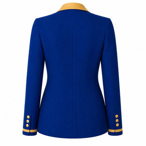 Blazer bleu pour femme de la sororité Sigma Gamma Rho avec bordure dorée et broderie de blason, col cranté à un bouton, costume d'affaires - Product Image 5
