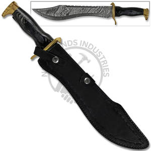 Nuevo Cuchillo Bowie Ranger Personalizable de 16 Pulgadas de Acero de Damasco, Cuchillo de Caza para Exteriores con Mango de Madera Exótica, el Mejor Cuchillo de Colección de Hoja Fija - Product Image 6