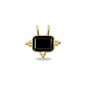 Breloque rectangulaire en quartz aigue-marine avec sertissage, faite à la main, plaquée or, pierre de naissance, bijoux indiens en gros, breloques aigue-marine - Product Image 2