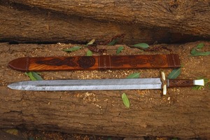 AHS SU # Couteau de chasse en acier au carbone 86, manche en bois de rose, lame droite, épaisseur 0,5 mm, longueur totale 70 cm, garantie 3 ans, OEM - Product Image 4