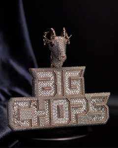 Pahal Jewels Colgante de Cabeza de Animal HED, con Moissanita Iced de gran tamaño, Plata 925 Bañada en Oro, Estilo Hip Hop, Certificado - Product Image 1