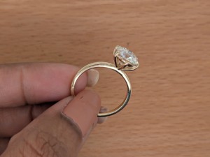 1 Ct Round Cut Moissanite <b>Solitaire</b> Engagement <b>Ring</b> For Women's Solid 14k Yellow Gold Plated Valentine gift - Product Image 4