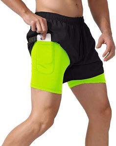 Custom Logo Men's Double <b>Layer</b> Blank Sports Athletic Workout Running Gym Shorts With Liner Breathable 2 In 1 Activewear Shorts - Product Image 4
