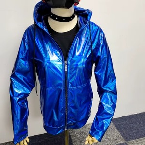 Veste à capuche bleue qui brille dans le noir, avec fil EL lumineux, pour soirée rave, Halloween, ou spectacle. - Product Image 5