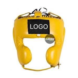 Casque de boxe en cuir, protection demi-visage, sangle réglable, respirant, équipement de combat pour l'entraînement - Product Image 1
