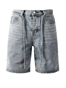 Men's Ripped <b>Canvas</b> Hip Hop Shorts Mid Waist Red Patch Detail Button Fly Quick Dry Breathable Anti-Wrinkle Eco-Friendly Cotton - Product Image 1