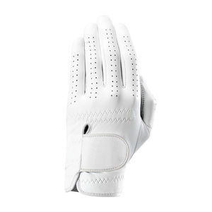 White Leather Full <b>Finger</b> <b>Bike</b> Wear Gloves Breathable Perforated Adjustable Wrist Strap Touchscreen Needle Detection for Sports - Product Image 2