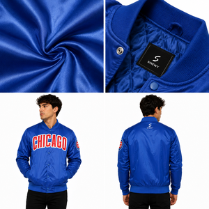 Customizable American Baseball Uniform for Men Winter <b>Fleece</b>-Lined Varsity Jacket Casual Top Silk Zipper Button Embroidered - Product Image 6