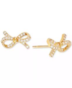 Orecchini a bottone con fiocco in zirconi cubici (3/8 ct. T. w.) in oro 14k su argento Sterling | Macacy's - Product Image 1