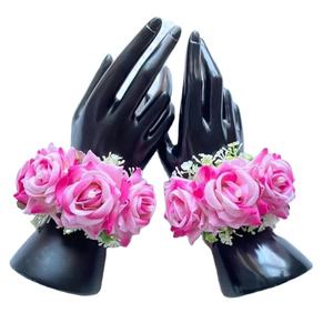Fleur artificielle rose Gajra pour femmes et mariées, idéale pour les mariages pakistanais, indiens, Bollywood, les fêtes Mehndi et les bracelets de mode. - Product Image 1
