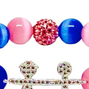 Pulsera de Cuentas de Cristal con Dijes de Niño y Niña, Pulsera Elástica, Accesorio de Joyería de Moda para Mujer, Regalo para Uso Diario - Product Image 3
