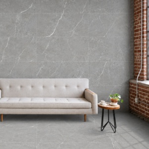 Carreaux muraux et de sol en porcelaine grise minimaliste moderne 600x1200mm, texture pierre mate, adhésifs, pour usage intérieur (hôtels et hôpitaux) - Product Image 1