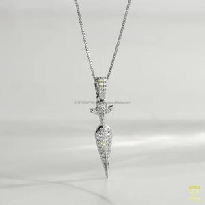 High Quality Faith Jewelry Pendant With Brilliant Moissanite Stone Detail And Luxury Hip Hop Finish - Product Image 4