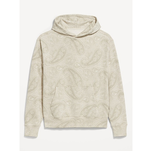 Unisex <b>White</b> Hooded <b>Sweatshirt</b> With Snowy Forest Print Regular Fit Cotton French Terry Winter Casual Wear - Product Image 2