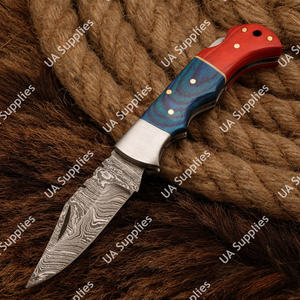 Couteau pliant multifonctionnel DIY haute performance en acier Damas avec manche en bois exotique, tactique, EDC, pour la chasse et le camping, OEM ODM, faible coût - Product Image 5