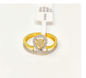 Luxury 22K Solid Gold <b>Ring</b> for Women Genuine Yellow Gold Cubic Zirconia Pave <b>Finger</b> <b>Ring</b> Elegant Wedding Engagement Jewelry Gift - Product Image 1