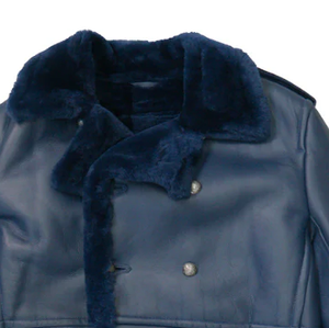 Premium Genuine Leather <b>Shearling</b> Biker <b>Jacket</b> <b>Men</b> Warm Sheepskin Fur Winter Aviator Coat Fashion Outerwear Fit - Product Image 3