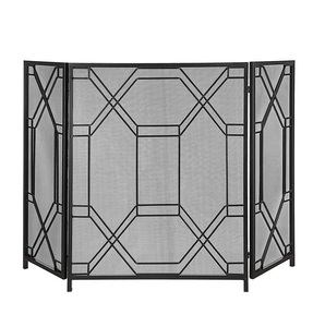 Más vendido: Pantalla de chimenea de hierro forjado con marco de metal y soporte, protector de chispas, panel único, protector plano pequeño - Product Image 6