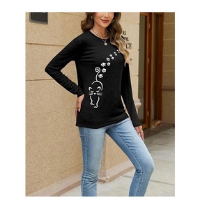Sudadera de Algodón para Mujer, de Manga Larga, con Estampado en el Hombro, Cómoda, Informal, de Lujo, Personalizada, para Invierno - Product Image 3