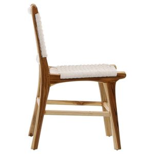 High Quality Sheesham Wood Dining Chair White Woven Rope <b>Seat</b> Handmade Wooden Side Chair for Dining Room Modern Furniture - Product Image 3