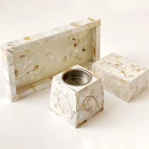 Customized Sandalwood Jasmine Scent Incense Holder Box Set <b>Oud</b> Burner Mother Pearl Bone Inlay Tray Religious <b>Diffuser</b> - Product Image 5