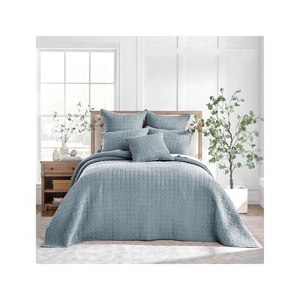 Relaxed Living 100% algodón 380TC reutilizable ligero Dropshipping servicio éticamente hecho en La India colchas de Color azul en polvo - Product Image 1