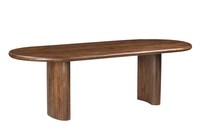 Table à manger pliante en bois de forme ovale