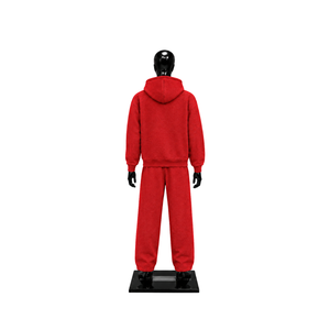 Conjunto Deportivo Rojo para Hombre, Sudadera con Cremallera Completa y Pantalones Anchos, Logotipo Personalizado, Ropa Deportiva Casual, Fabricante OEM al por Mayor - Product Image 2