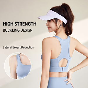 Wholesale Plus Size Women's Lightweight High Support Sport Bras Breathable Eco-Friendly Seamless Double Layer Straps Cropped - Product Image 2