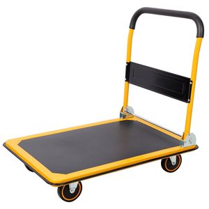Black and Yellow 660 Lb. Capacity Foldable <b>Platform</b> Truck Push Dolly for Hand Carts & <b>Trolleys</b> - Product Image 2
