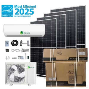 Climatiseur hybride solaire split 12000 18000 24000 Btu avec compresseur de qualité 48V 220V 240V AC DC - Product Image 1