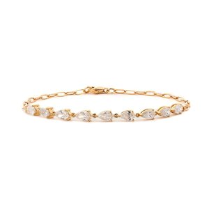 Bracelet élégant pour femmes en moissanite et diamants, chaîne à maillons, argent sterling 925, bijoux de luxe tendance - Product Image 4