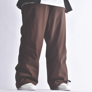 Men Loose Fit Brown <b>Pants</b> Drawstring Closure Casual Streetwear Style - Product Image 1