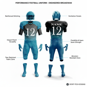 Solid Plain Color American Football Uniform Jersey Pants <b>Set</b> Quick Dry Teamwear For Training Safety Padded Sportswear Full Kit - Product Image 2