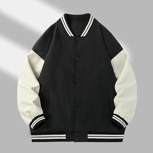 แจ็คเก็ตวาร์ซิตี้ทรงโอเวอร์ไซส์คุณภาพสูงสำหรับฤดูหนาว  งานปะติดปะต่อ  ปักลายตามสั่ง  คอตั้ง  ผ้าขนสัตว์  สไตล์ไฮสตรีท  ขายส่ง - Product Image 6