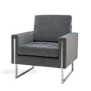Soreva-Silla con acento de mechones de estética contemporánea elegante, base de trineo de metal elegante para sala de estar - Product Image 2