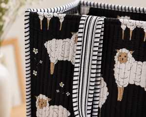 Sac fourre-tout bohème en coton matelassé, motif uni, ouverture supérieure, grand sac de shopping pour femmes, style tendance toutes saisons, 18x18cm, Rajasthan - Product Image 3
