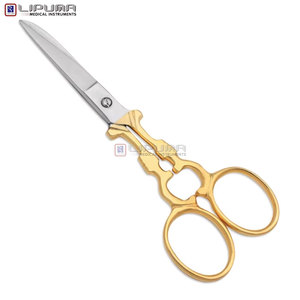 Ciseaux à cuticules en acier au carbone nickelé, modèle Phénix doré, ciseaux à ongles arrondis, courbés et tranchants pour une coupe douce, outil de beauté - Product Image 1